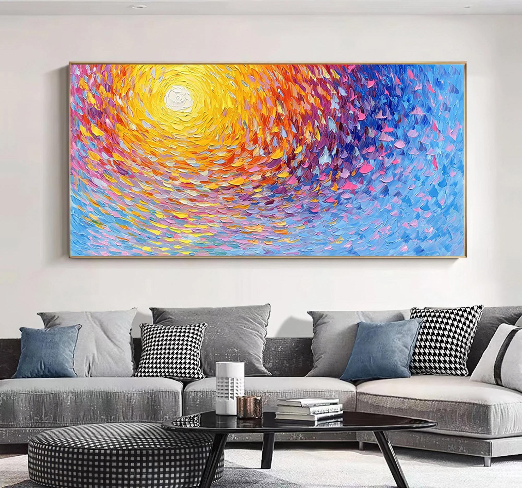 brilliance sun by Palette Knife wall art texture Oil Paintings